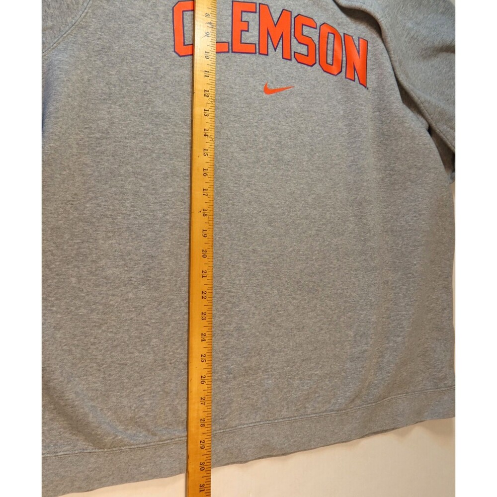 Clemson Tigers Nike Center Swoosh Gray fleece Crew Sweatshirt Mens 3XL EUC - Picture 8 of 10